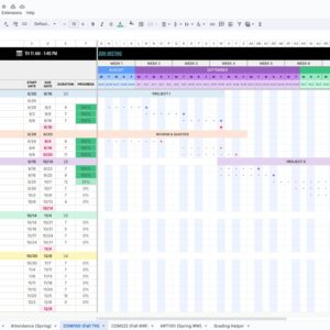 Education Courses & Projects Timeline Planner Template for Google Sheets