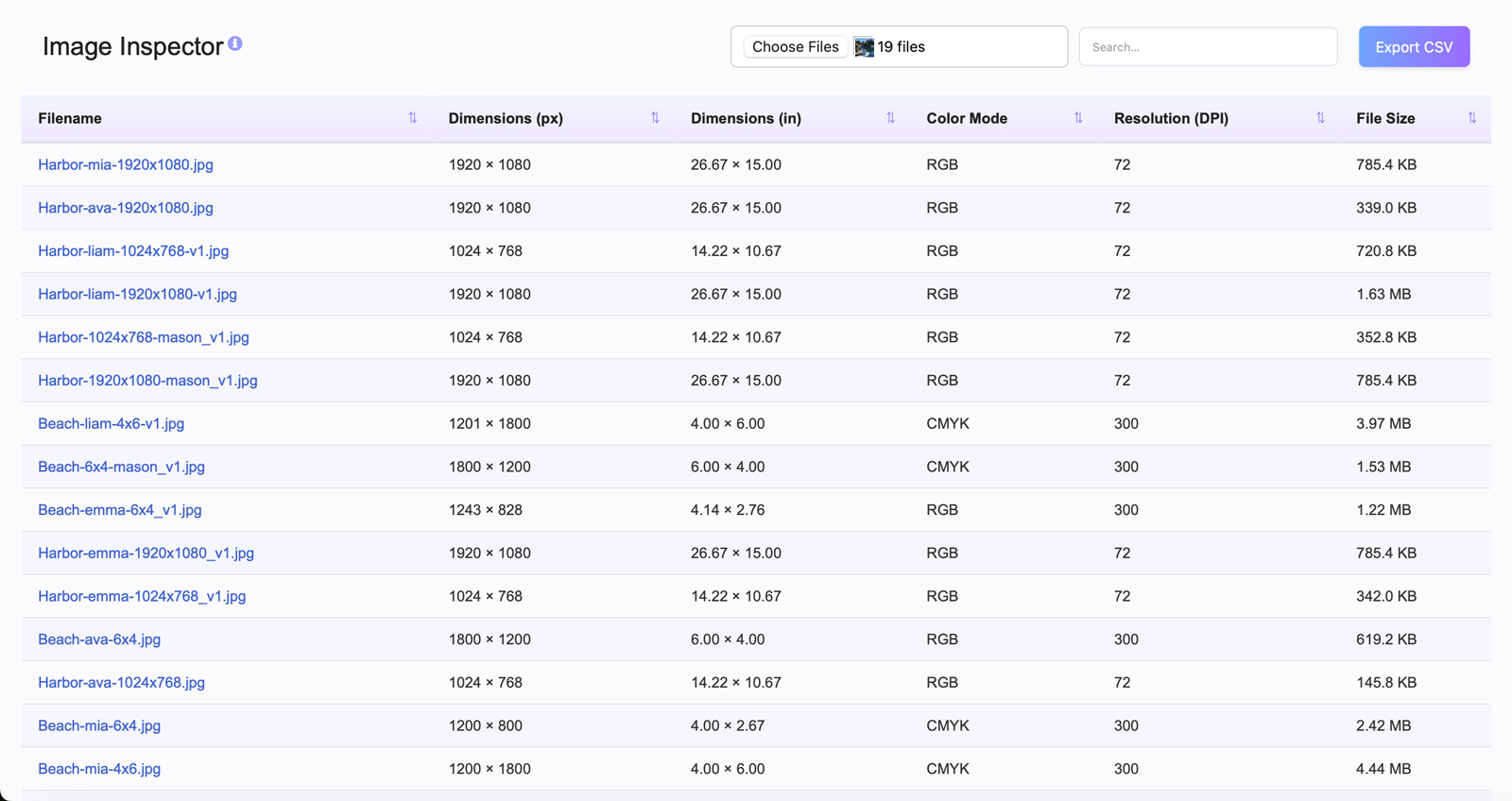 Image Metadata Inspector Tool