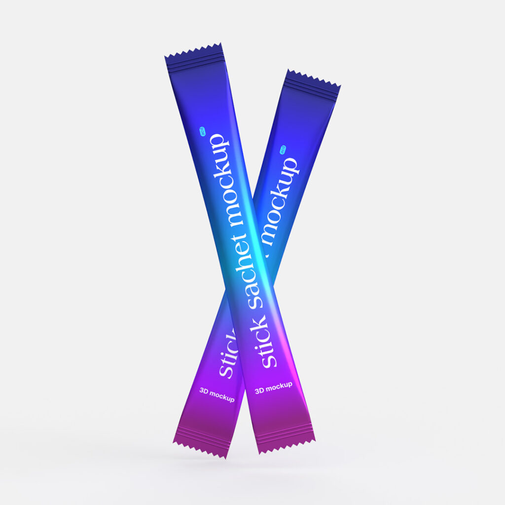 Sugar Stick Sachet Food Packet Mockup